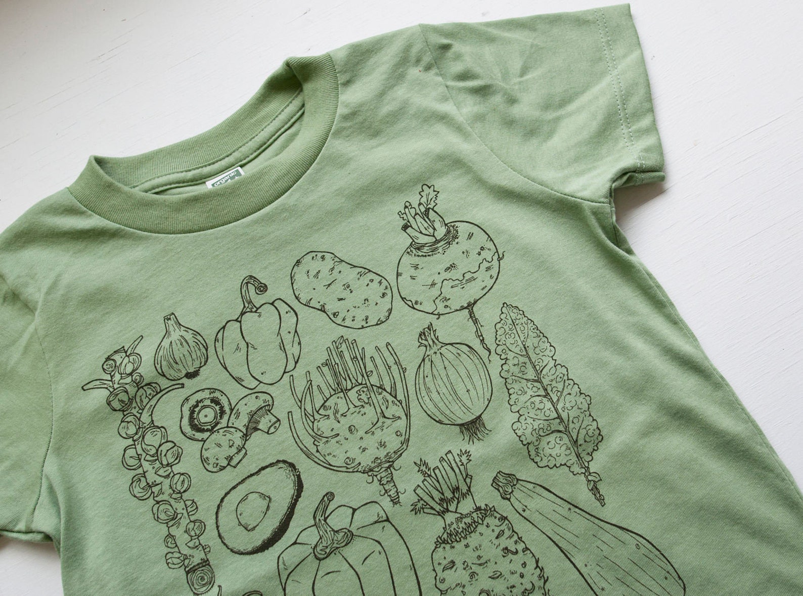 Kids Tshirt Vegetables Screen Print Toddler Avocado Vegan Etsy