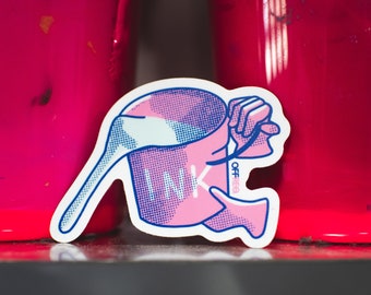Pouring Ink Bucket Sticker Printmaking / Printmaker Humor
