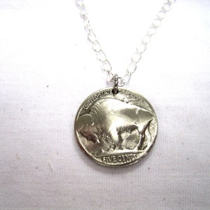 Buffalo or Indian nickel necklace-nicely domed