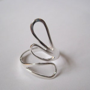 Sterling silver elegant adjustable thumb ring-triple loop