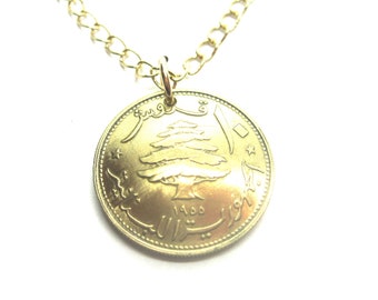 Antique Cedar of Lebanon coin necklace-nicely domed