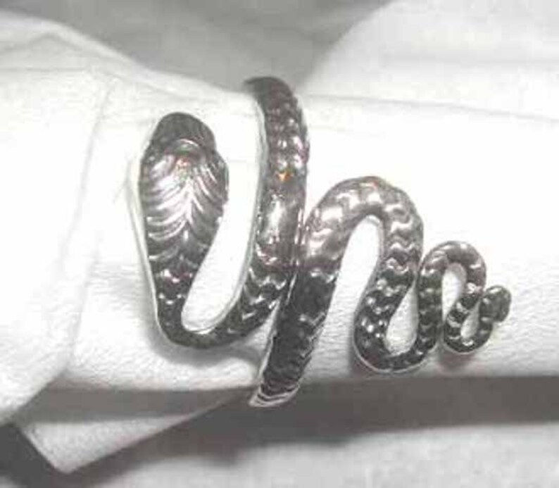 Elegant sterling silver snake thumb ring-free shipping zdjęcie 1