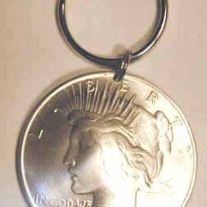 Peace Dollar key ring-antique silver coin-free shipping