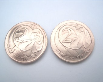 Australian Frilled Lizard coin cuff links-1966 to 1991