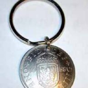 British Scottish Arms shilling key ring