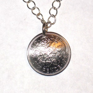 British vintage sixpence necklace-free 6pence