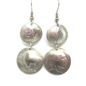 Antique nickel and  dime earrings-nicely domed