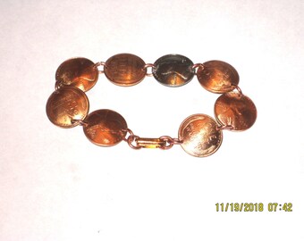 Antique Wheat Penny bracelet with steel penny-history!