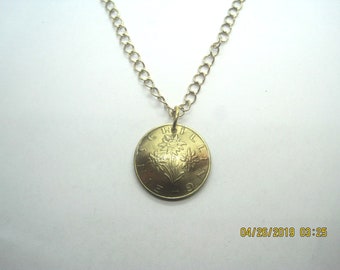 Austrian Golden Edelweiss coin necklace