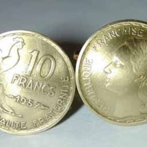 Antique 1950s French rooster cuff links