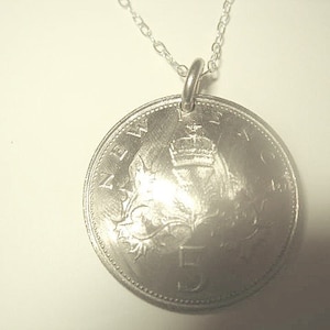 Scottish thistle coin necklace-nicely domed