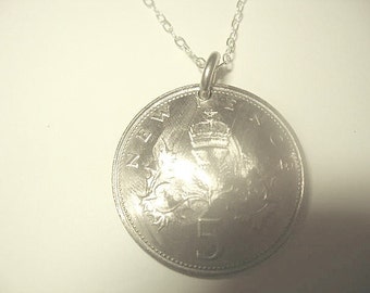 Scottish thistle coin necklace-nicely domed