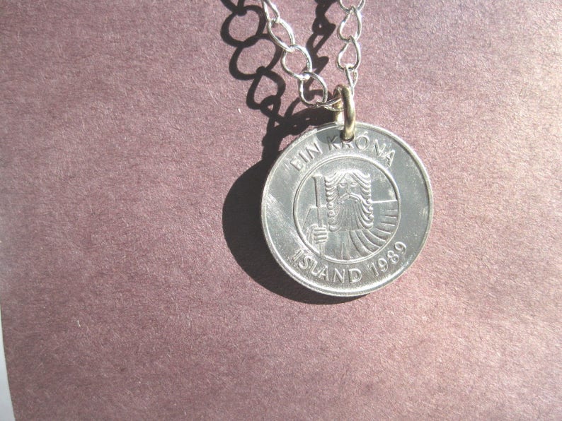 Iceland Hairy Viking coin necklace