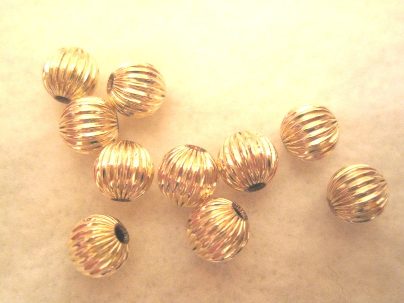 50 14 karat gold filled corrugated beads-3mm-50 beads 1420