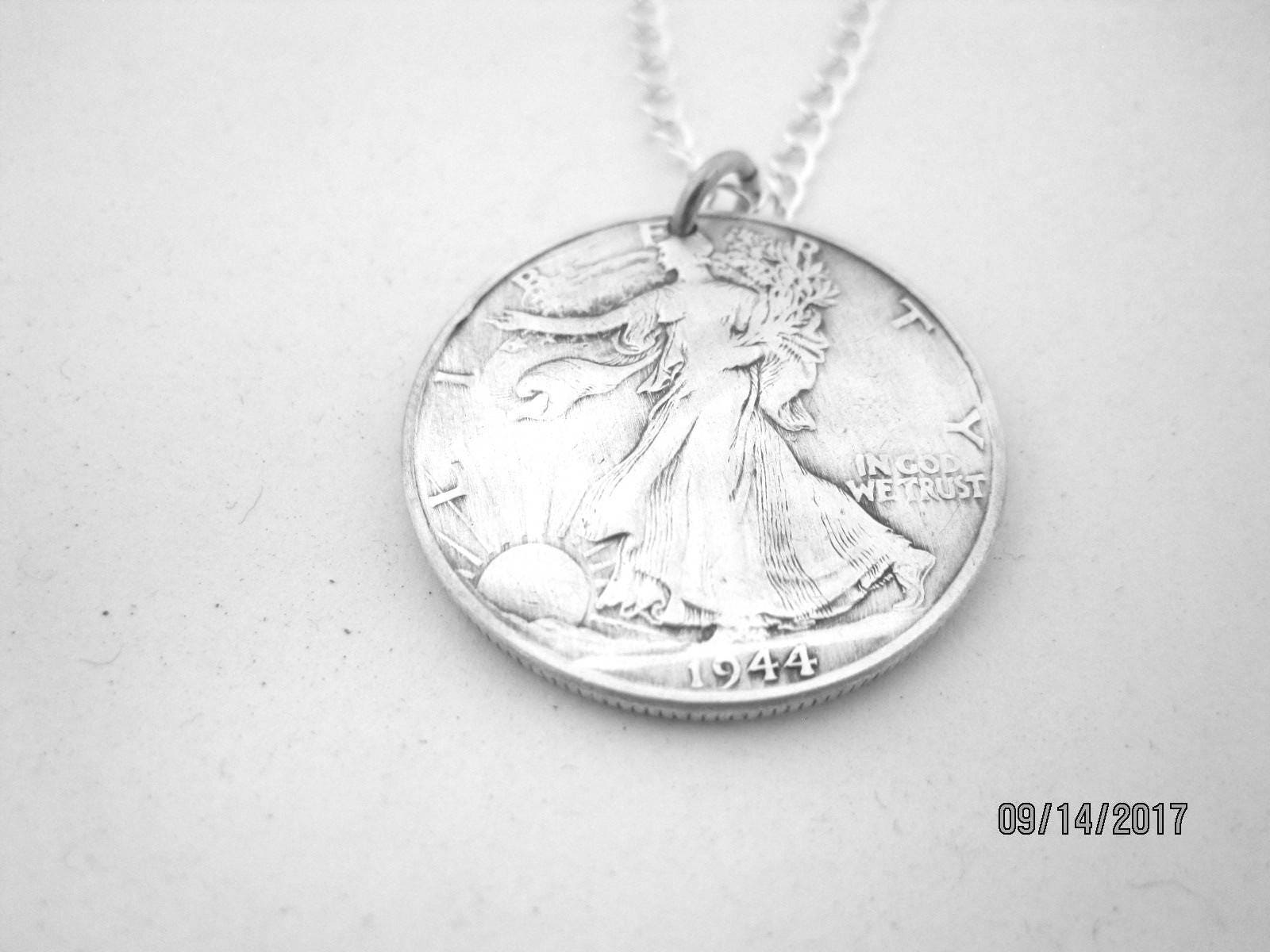 Silver Half Dollar Necklace - Etsy