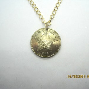 Bahamas golden starfish coin necklace image 2