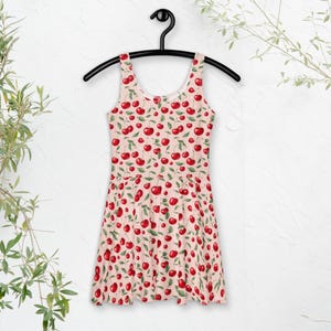 Cherry Print Skater Dress – Sweet & Flirty Sleeveless Fit and Flare