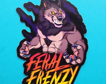 Feral Frenzy werewolf wolf sticker