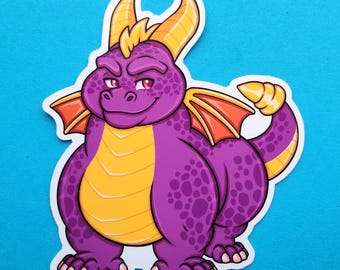 Fat spyro the dragon meme sticker