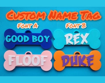 Custom Name Tag Dog Bone Collar Fursuit Pup