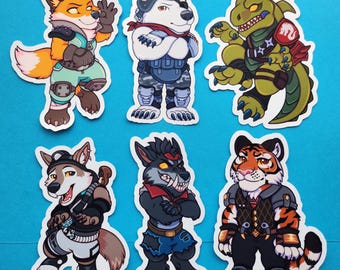 Fort Furry Stickers -  Fennix, Wendell, Polar Patroller, Dire, Hybrid, Oscar