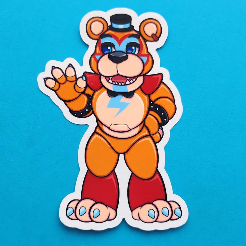 Characteristic Sticker Fnaf Glamrock Freddy and Montgomery Gator Sticker - Etsy