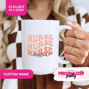 Personalized Nurse Mug with Name, Custom Coffee Cup For Nurse, Personalized Nurse Gift, Nursing Student, RN Graduation Mug, Gift For Nurses