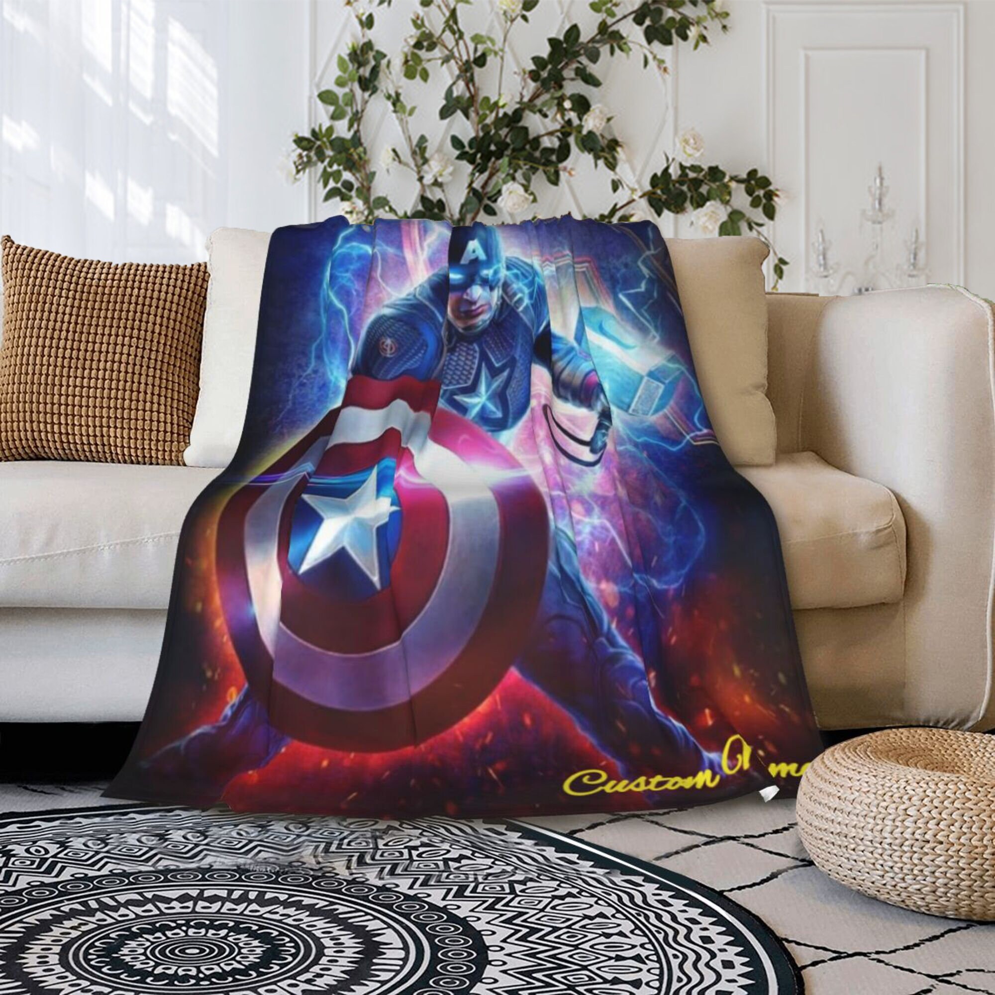 Captain America Blanket Etsy