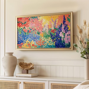 Samsung The Frame Art | Vibrant Matisse Style Spring Garden | Colorful Floral TV Decor | Digital Download Abstract Botanical Artwork