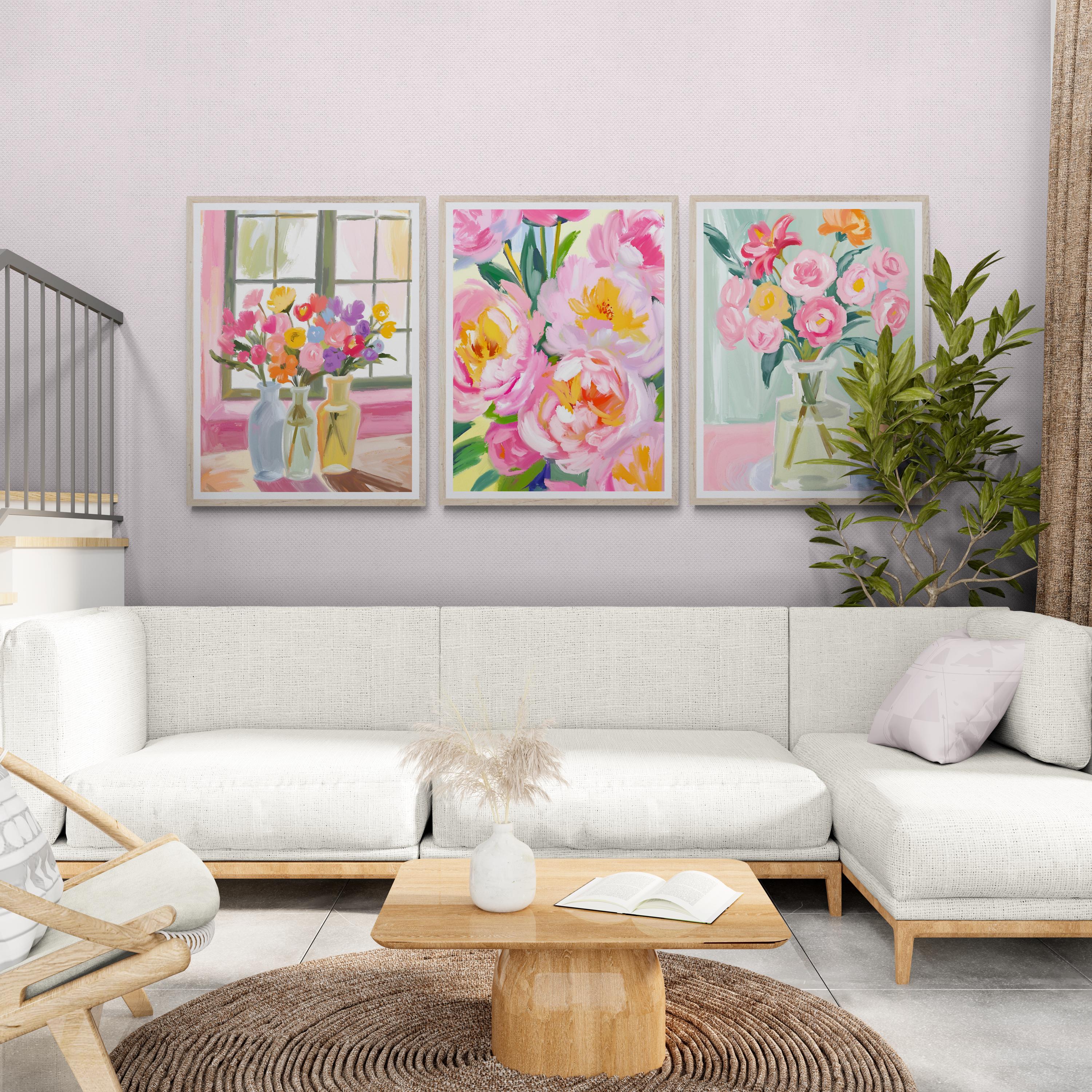 Pink Flowers, Floral Printable Art, Flower Market, Flowers Poster ...