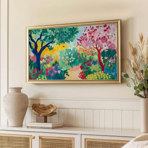 Samsung Frame TV Art Matisse Spring Garden Landscape | Vibrant Floral Digital Download for Frame TV | Colorful Flowers Art for TV Display