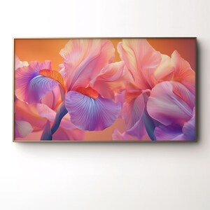 Digital Download for Samsung Frame TV | Vibrant Floral Abstract Wall Art | Colorful Peony Petals in Pastel & Sunset Tones |  Home TV Display
