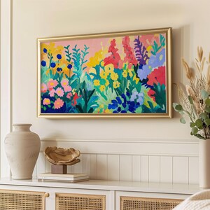 Spring Floral Landscape for Samsung Frame TV | Henri Matisse Inspired Digital Art | Bright Garden Painting | Floral Frame TV Art Download