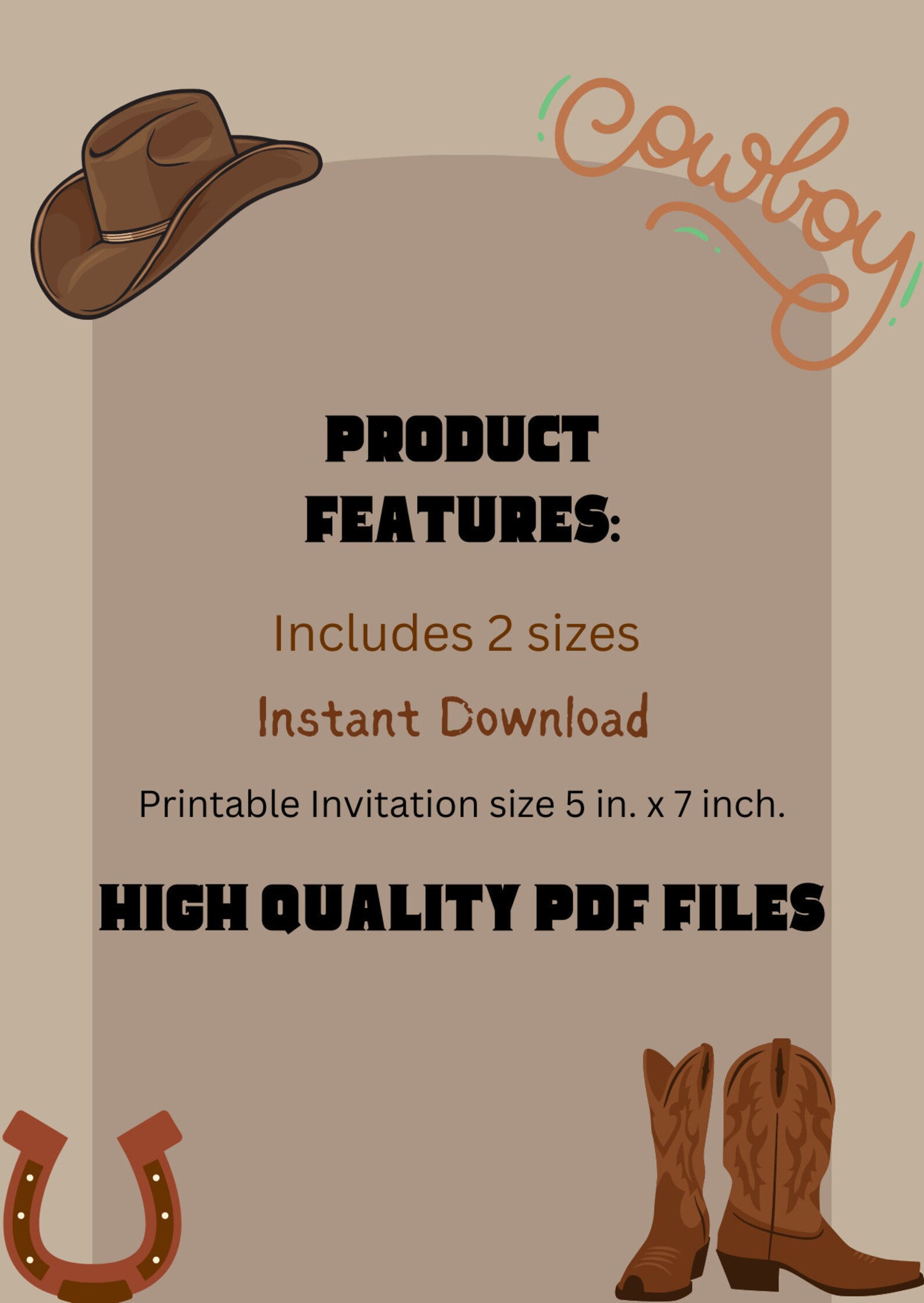 Writing Template Rodeo First Birthday Rodeo Invitation Template, First Rodeo, Editable ...