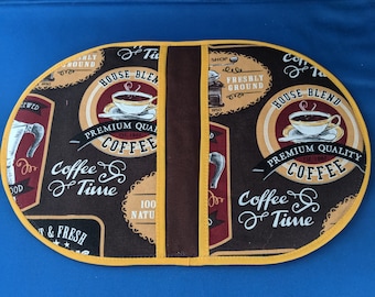 Coffee Themed Oven Mitt Potholder - set of 2