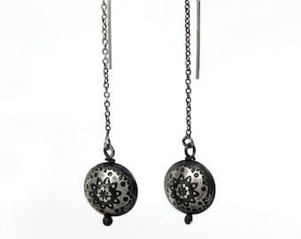 Sterling Silver Paisley Threaded Bead Drops