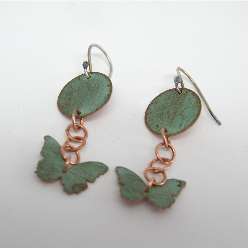 Copper Butterfly Earrings image 1