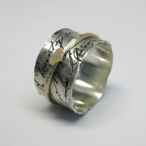 Juliet Spinner Ring in Sterling Silver and Gold image 1