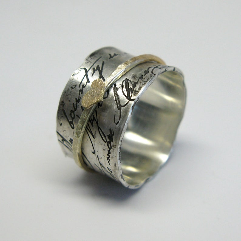 Juliet Spinner Ring in Sterling Silver and Gold image 1