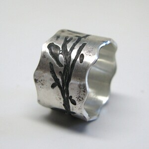 Birds on a Branch Sterling Silver Spinner Ring Size 5 Ready to Ship image 3