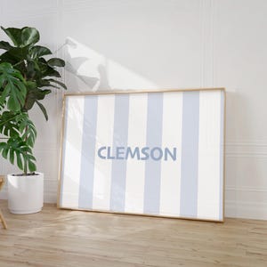 Clemson Preppy Print Clemson Decor for Dorm Wall Art College Apartment Clemson Prints Clemson Tigers Print Coastal Wall Art Poster Clemson