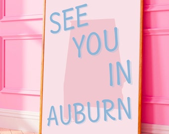 Preppy Auburn Wall Print Auburn Decor for Dorm Wall Art College Apartment Auburn Tigers Print War Eagle Wall Poster