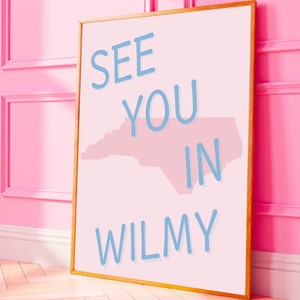Preppy UNCW Wall Print Wilmington Decor for Dorm Wall Art College Apartment UNCW Seakhawks Prints