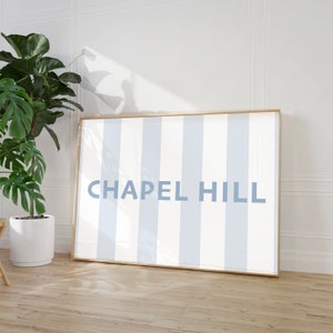 Preppy UNC Wall Print Carolina Decor for Dorm Wall Art Blue Chapel Hill Print Apartment UNC Tar Heel Print Coastal Wall Poster