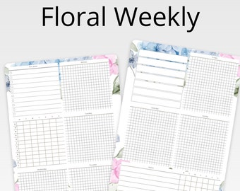 Floral Weekly Functional A6 Planner Insert