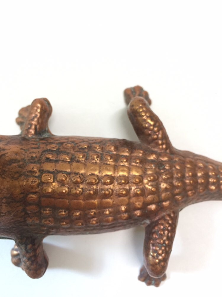 Rare Alligator ashtray bronze color metal Ashtray Match Cigar Etsy