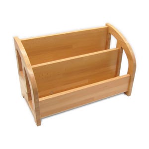 Weston Bookcase - Wooden Montessori Bookshelf for Kids - Salvaged Butcher Block Wood - Super Sturdy Design, Safe Rounded Edges, Secret Shelf