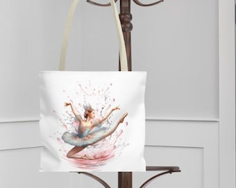 Ballet Dancer Tote Bag, Dance Lover Gift, Ballerina Art Carryall, Women's Dance Accessories, Unique Tote for Dancers