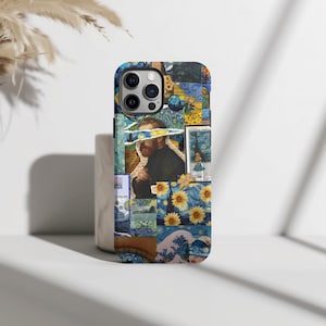 Van Gogh Art Collage Case Starry Night Sunflowers Slim Tough MagSafe Case for iPhone 16 15 14 13 12, Samsung S24 S23 S22, pixel 9 8a
