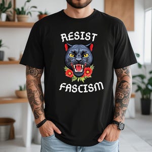 Resist Fascism Shirt Anti Nationalism Tshirt Progressive Liberal Gift Political Activism Tee Resistance Gifts Vintage Retro for Protesters